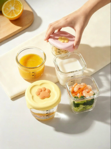SHI YUE JIE JING | Baby Glass Steamer Bowl Storage Container