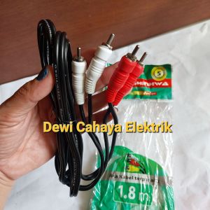 Kabel Audio - Kabel RCA 2R - Kabel Mic Hitam Body Tebal dan Besar 1.8M Kabel RCA 2 ke 2 Kabel Audio 2-2