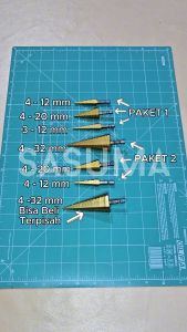 SASUMA 3 Pcs in 1 Mata Bor Pagoda Spiral HSS Steel Titanium Coated ORI