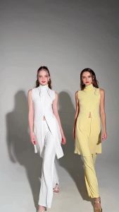 CL794 เซ็ท 2 ชิ้น เสื้อ+กางเกงเอวสูง เสื้อตัวยาว วีเปิดหน้า ผ้ายืด นุ่ม ใส่สบายได้ตลอด เสื้อตัวสวยและสุขภาพดี สำหรับนักเทรด สูงสำหรับผู้อื่น คุณภาพเป็น 1,000 บาท