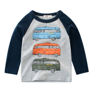 เสื้อยืดคอกลมแขนยาวผ้าฝ้ายแท้สำหรับเด็กชาย เสื้อชั้นในฤดูใบไม้ผลิและฤดูใบไม้ร่วง ทรงสลิมฟิต ระบายอากาศได้ดี ดูดซับเหงื่อ