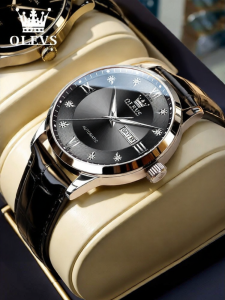 OLEVS | Automatic Simple Leather Night-Light Watch