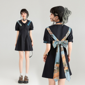 Keiko | Đầm thiết kế họa tiết jacquard đính nơ phong cách preppy mùa hè chân váy chữ A tôn dáng