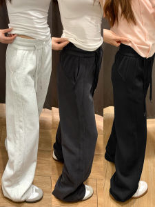Quần Dài Ống Rộng Cạp Cao Thường Ngày Cho Nữ Mùa Thu Quần Dài Ống Đứng Dài Đến Sàn Đa Năng Che Hông
