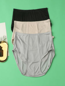 High Waist Silk Mens Briefs Loose Fit Thin Summer Cool Breathable Underwear Simple Style Pure Color Home Comfort