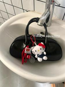 Hellokitty Kitty Cat Heart Shaped Bag Charm Sports Badminton Tennis Plush Toy Keychain Soft Cute Animal Shaped Bag Accessory