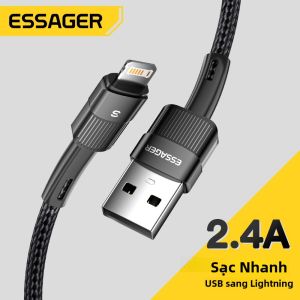 Cáp USB Sạc Nhanh Essager 3m Cho iPhone 11/12/13/14 Pro Max/Xs/Xr/X/SE/8/7/6 Plus 2.4A Lightning Sang USB Dây Sạc
