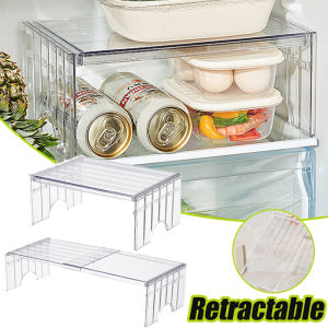 Adjustable Refrigerator Shelf Detachable Plastic Fridge Layered Separator Shelf Transparent Desktop Rack Space Save Organizer