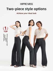 HIPPIE MISS | Hippie Girl Gray Slimming Flared Leisure Suit Pants