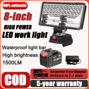 Portable Lithium Battery Lamp 100W High-Power Outdoor Camping Lamp Hanging Rechargeable Floodlight White Light LED Street Light Landscape Lighting Fishing Work