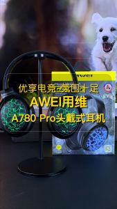 Awei A780 pro Tai nghe Bluetooth RGB không dây Running Bass Bluetooth 5.3 Khử tiếng ồn thông minh Âm thanh nổi Hỗ trợ chơi game Tai nghe không dây có thể gập lại có Mic Cuộc gọi rõ ràng