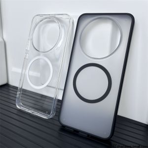 Applicable Honor Magic5pro Phone Case Magic5 New Arrival Magic5por Magnetic Hard Shell Magic 5pro Transparent Frosted Semi-Transparent Shell Light-Weight Thin Simple All-Inclusive Border Drop Protective Cover