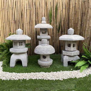 Japanese Garden Stone Lamp Antique Green Stone Lamp Cage Chinese Garden Garden House Outdoor Solar Stone Floor Lamp