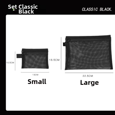 Portable Mini Net Mesh Makeup Bag Womens Data Cable Earphone Storage Pouch Carry-On Cosmetic Pouch Small Size