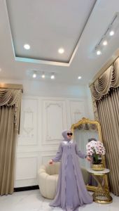 Gamis Abaya Turkey Terbaru Model Sarah Tanamo Fashion Muslim Baju Dress Lebaran Mewah Elegan