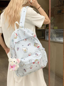 Túi Đeo Vai Đôi Phong Cách Tươi Mới Dễ Thương Nhẹ KT Mèo Túi Học Sinh Tiểu Học Trung Học Cơ Sở Sinh Viên Đại Học Nhật Bản Túi Nylon Chống Thấm Nước