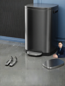 HANSHILIUJIA | Stainless Steel Step-On Trash Can Large