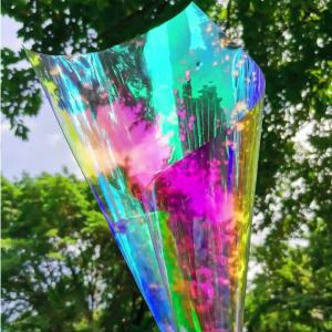 Vải PVC Holographic Óng Ánh 20x30/95cm Trong Suốt Hiệu Ứng Cầu Vồng Laser Chất Liệu Vinyl Sáng Bóng Dùng Làm Nơ Khuyên Tai Đồ Thủ Công Túi Xách Dạng Tấm/cuộn