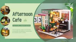 DIY 3D Puzzles Wooden Toy Miniature Dollhouse Handmade Doll House Model Building Kits Coffee House Toys For Xmas Gifts