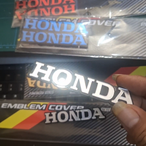 2pc Emblem Logo Tulisan HONDA Motor 3D Timbul Akrilik Variasi Modip