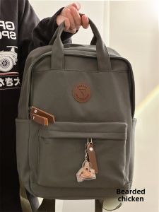 Retro Style Canvas Backpack Korean Version INS Campus Versatile Fresh High School Bag for College Students Womens Backpack