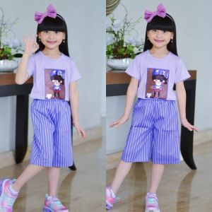 Setelan Celana kulot anak perempuan usia 4-11tahun/fashion anak perempuan/stelan anak perempuan/stelan anak cewek/baju setelan anak cewek/Setelan anak perempuan terbaru/one set anak perempuan/pakaian anak perempuan/Baju anak anak perempuan kekinian
