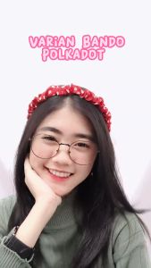 Bando Two Tone Polkadot - Bando Simpul Silang Korea Motif Polkadot Viral Aksesoris Rambut Bandana Hair Accessories Bayi Anak Mutiara Natal Perempuan Wanita