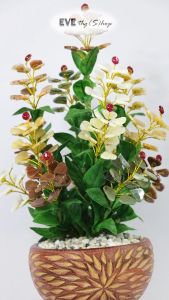 5 สี ต้นไม้ 14 ช่อ ทับทิม หยกรูปหัวใจ ต้นไม้ม่าน เสริมดวง ปรับฮวงจุ้ย ต้นไม้ประดิษฐ์ กระถางกลม สูง 48 ซม และ กว้าง 18 ซม