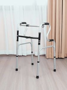 🥇Load Bearing 300KG🏆Walker For Elderly 1s Fold 304 Stainless Steel Leather Cushion 6 Levels Of Height Adjustment Walker With Chair Adult Walker With Wheels Elderly Walking Walker Handicapped Walker