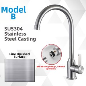 Cold and Hot Water 304 Stainless Steel Rotatable Pull-out Faucet