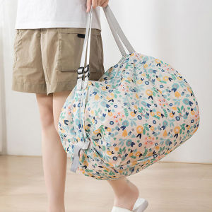 Large Capacity Folding Shopping Bag Eco-Friendly Reusable Portable One Shoulder Handbag For Travel Multipurpose Storage Bag