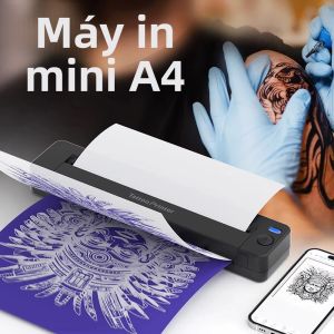 Máy In Nhiệt Mini A4 Di Động Không Dây Bluetooth In HD Cho Tài Liệu PDF Word Tương Thích Với Máy Tính & Điện Thoại In Chuyển Nhiệt Hình Xăm