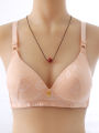 Xueting Han Luxury V-รูป Bra ไนลอนซับผ้าฝ้ายถ้วยเต็มเครื่องประดับเพชรสําหรับหญิงสาวฤดูร้อน. 