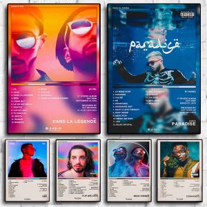2023 French Pop Rapper Music Album Poster Aesthetics For Wall Art Mural Room Decor Canvas Print Pirture Home Office Hip Hop Band