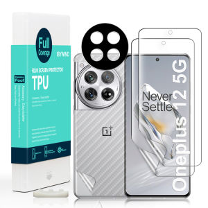 Ibywind For Oneplus 12 5G Screen Protetorwith 2Pcs Flexible TPU Film1Pc Camera Lens Protector1Pc Backing Carbon Fiber Film [Fingerprint ReaderEasy to install]