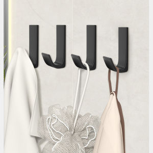 สีดํา Self-Adhesive Wall Hooks สําหรับแขวนกุญแจแขวนเสื้อผ้าประตู 3M Robe Hook Coat Rack ผ้าเช็ดตัวผู้ถืออุปกรณ์ห้องน้ํา