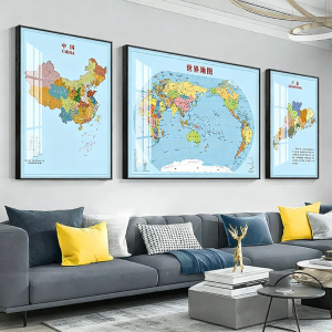 Decorative Mural Triptych for Living Room Sofa Background Office Study