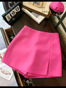 KBf Rene Regular Plus Big Size  Summer  Casual Trendy Front Slit Skirt Shorts