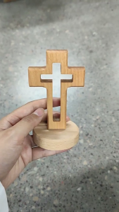 Standing Christian Cross Table Alter Cross Wooden Cross Ornament for Church Home Religious