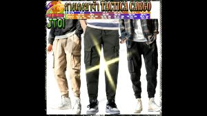 กางเกง JT01-2 กางเกงคาร์โก้ขาจั้มสไตล์เกาหลี ผ้าหนา ทรงสวย เอวสม้อคมีเชือก ใส่ได้ทั้งชายหญิงมีกระเป๋า2ข้างใส่สบายเหมาะเดินป่า JOGGER PANTS