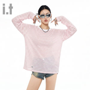 FINGERCROXX | Light Pink Striped Long Sleeve Tee
