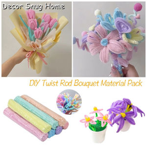 【On Sale】100Pcs DIY Twist Bar Flowers Macaron Handmade Flower Bundle Valentines Day Gift Girlfriends Gift