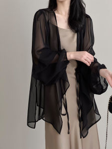 Sun Protection Sheer Blouse Loose Mid-long Kaftan