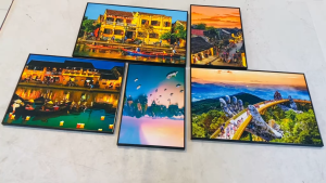 (ẢNH CHỤP) Tranh treo tường hội an 4 trang trí decor quán nhà hàng khách sạn có khung