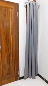 Gorden Blackout Import Mewah | Horden Polos Embos Smokering Silver / Tirai Pintu - Jendela Minimalis