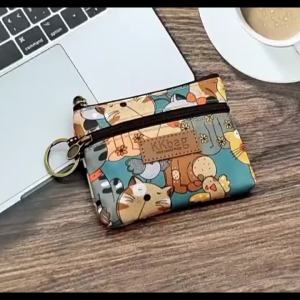Cartoon Print Coin Purse Lightweight mini Coin Pouch Small personalised pouch with zipKey Card Holder for Student Women