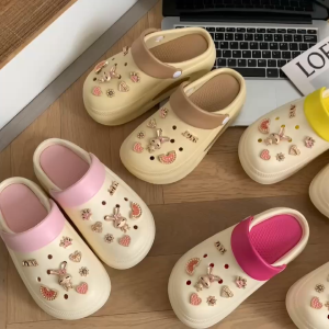 Bigdreamofficial (พร้อมส่ง)  รองเท้าผู้หญิง รองเท้าหัวโตรัดส้น รองเท้ารัดส้น สูง7เซน แถมตัวติดฟรี งานPVC รองเท้ารัดส้นแฟชั่น JM-PVC-LYCH