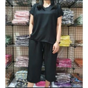 PROMO TERLARIS SETELAN ANDIN  / TERBARU STELAN ANDIN / PAJAMAS LENGAN PENDEKPAJAMAS POLOS