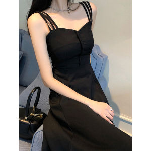 Summer New Popular High-end French Fitted Over Knee Mid-Length Dress