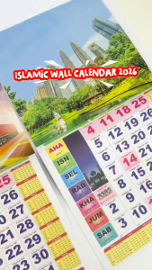 10" Kalendar Hijah 2026 Large Wall Calendar Malaysia Cuti Raya Islamic Muslim Waktu Solat Hand Tear Hanging Calendar